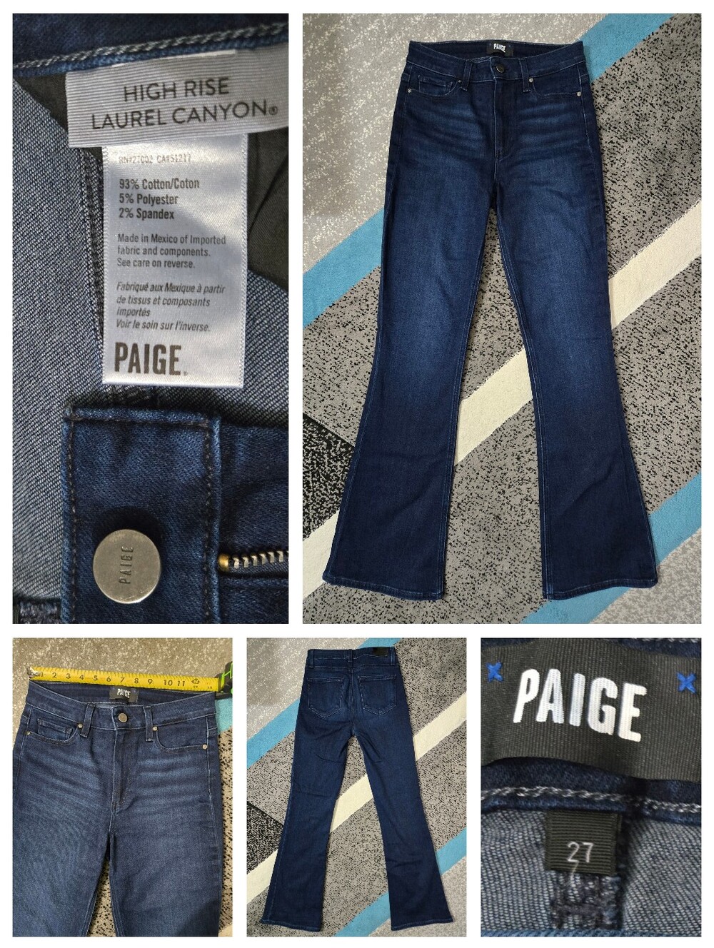 Paige High Rise Laurel Canyon Flared Jeans, 27, EUC in Manifesto